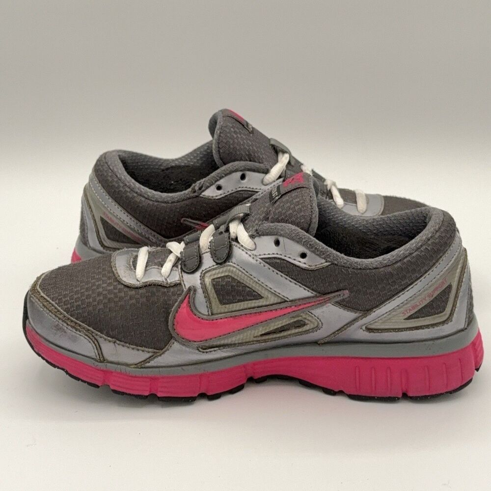 Nike Dual Fusion ST Running Shoes Gray Pink Breathable Mesh Sneakers Size 6.5 - Picture 6 of 11